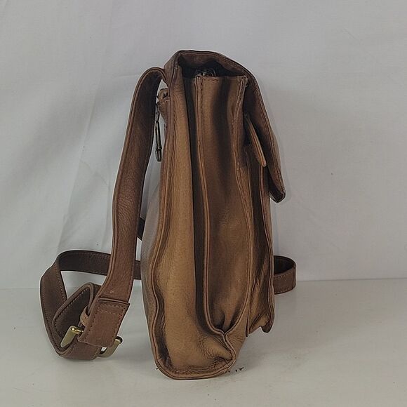 Fossil Messenger Leather Unisex Crossbody Bag - Picture 12 of 15